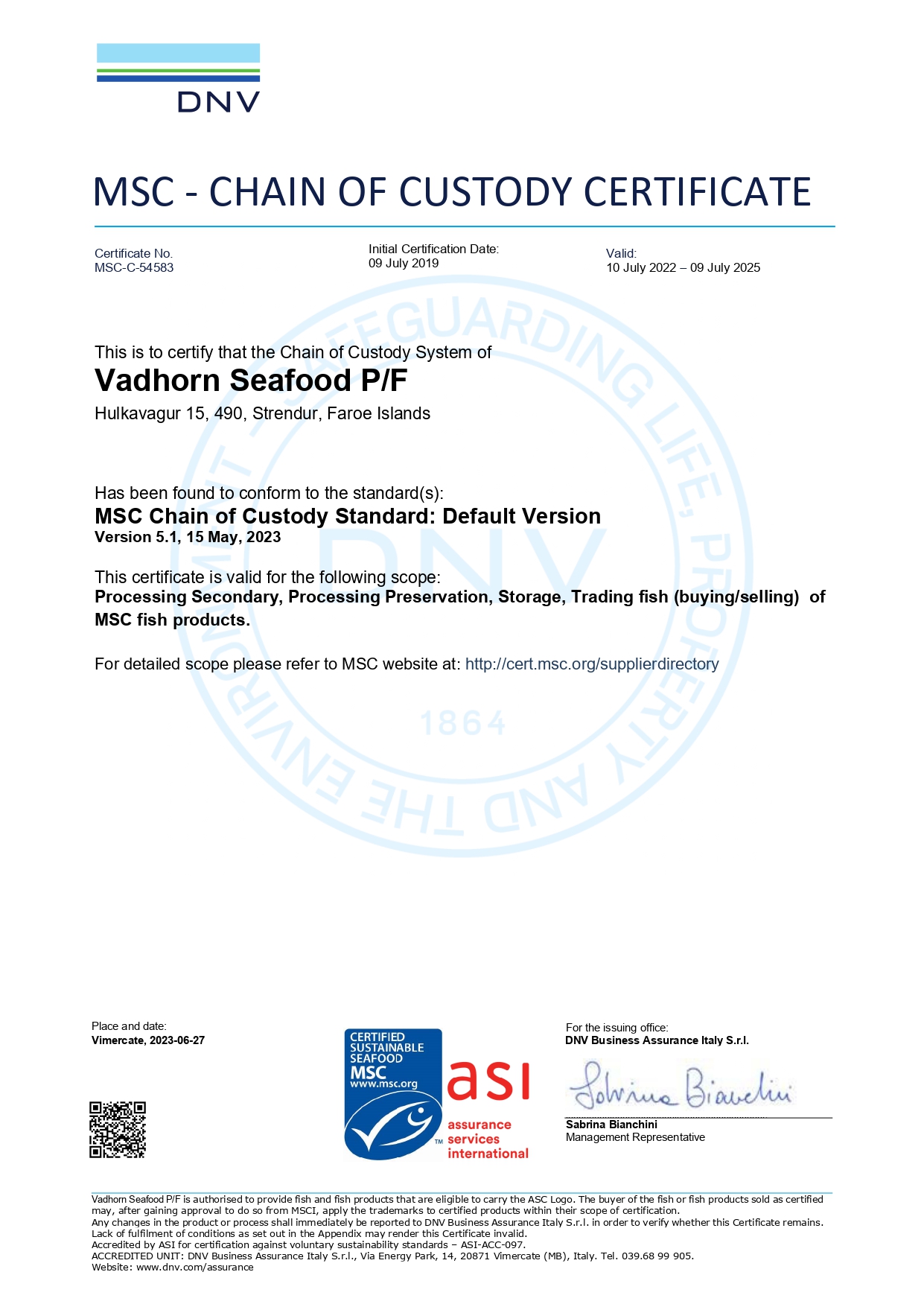 MSC CoC